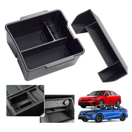 XXCIWP 2025 2024 2023 Civic Center Console Organizer Tray for 2023 2022 Honda Civic 11th Gen Sedan Hatchback Touring EX Sport Civic 2022 Accessories 2023 Central Console Organizer Insert Tray(2pcs)-S