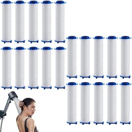 20Pcs Drivese ShowerHead Filters, 2.75 Inch Ion Shower Dropse Head Filter PP Cotton Replacement Cartridge, Water Filter Core Cotton For Handheld Showerheads