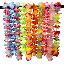 Yzoe Gzroe 100 Counts Hawaiian Leis Flower for Luau Theme Party Decorations - Bulk Set of Silk Flower Necklace Leis Tropical Theme Party Favors Birthday Decorations Assortment