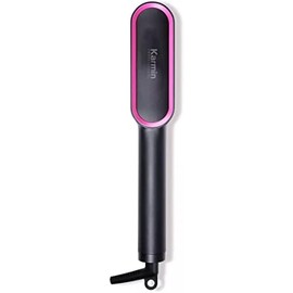 Karmin OnePass - Peine alisador de cabello con cepillo para polvo caliente, herramienta de peinado iónico de titanio, calor rápido y rápido,