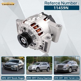 12V 120A Alternator FIT Buick Regal 2012–2017, Chevy Equinox & GMC Terrain 2010–2017 2.4L – Replace OE# 13588328, 13500331, 11459N