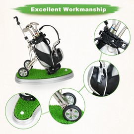 10L0L Golf Pen Holder w/3 Pieces Golf Club Pens Gift Set Golf Race Souvenirs Unique Gifts for Golfer Fans Coworker - Silver + Black