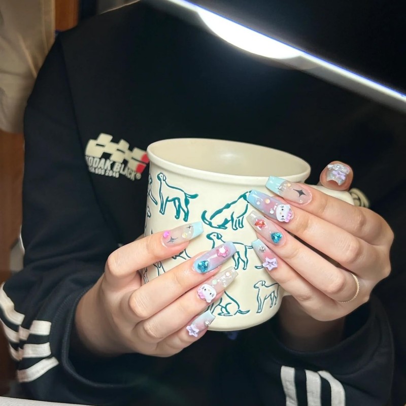 Gulenvailo 70個 かわいいネイルアートチャーム デコパーツ ネイルパーツ スライム ネイルチャーム 漫画の釘 かわいくファッション 3D