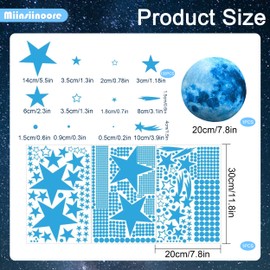 1121 Pcs Glow in The Dark Stars for Ceiling, Glow in The Dark Wall Decals Stickers, Star and Moon Ceiling Stickers Glowing Star Decal Decoration for Nursery Living Bedding Room Wall Decor
