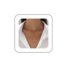 Cimenexe Bohemian Triangle Y Lariat Necklace Gold Hollow Triangle Pendant Necklace Triangle Tassel Chain Drop Necklace Long Adjustable Y Necklace Jewelry for Women and Girls Gifts