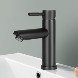 Mursche Bathroom Washbasin Mixer Tap Black Hot and Cold Water Tap High Pressure Mixer Tap Single Lever Mixer Tap Bathroom Sink Tap for Bathroom Sink Kitchen