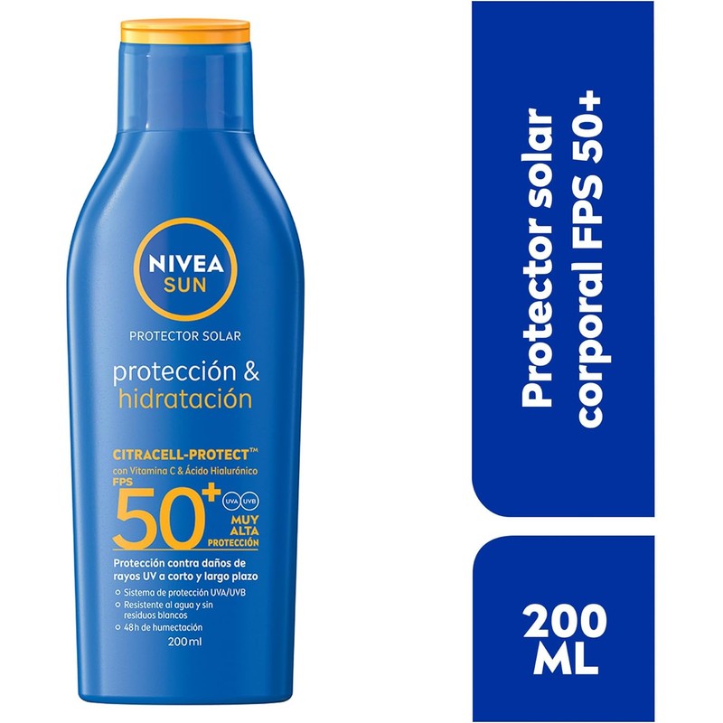 Protector Solar Corporal NIVEA SUN Protección E Hidratación Fps50+ 200Ml