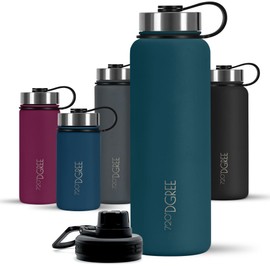 720°DGREE Stainless Steel Drinking Bottle "noLimit" - 1200 ml - Leak-Proof, Suitable for Carbonated Drinks, BPA-Free - Insulated Bottle with Screw Cap for Sports, Fitness, Outdoor + Free Sports Lid