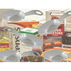 Medication Dosing Spoons Set, 5 Pieces, 2.5/5/10 ml Measuring Range, 8.2 cm, Transparent