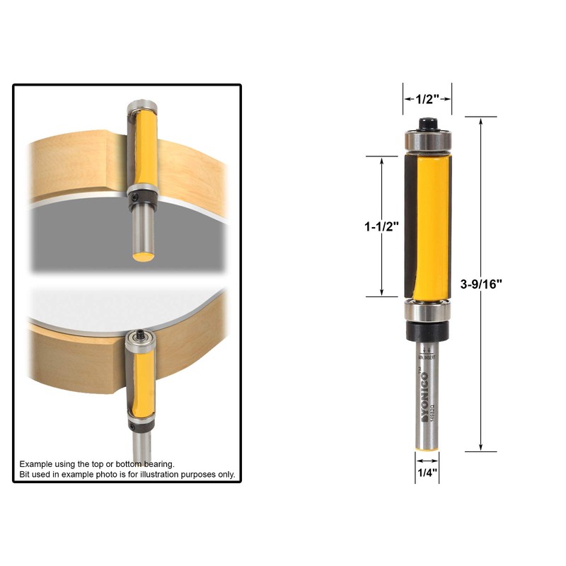YONICO Router Bits Pattern Bit Flush Trim Top and Bottom