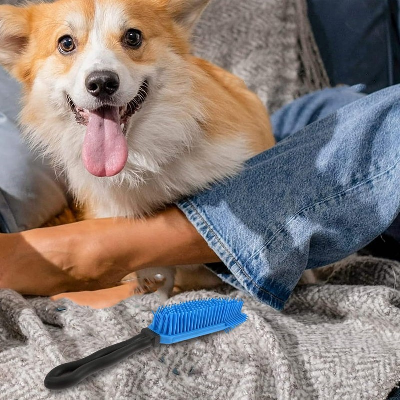 SDMAX Rubber Pet Hair Hand Brush Furniture Floor Sweeper, Gentle