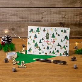 Skorpion PremiumLine Advent Calendar Card, Pack of 5 Including Envelopes, Advent Calendar Cards with Doors, Environmentally Friendly Natural Cardboard, 11.5 x 17 cm Christmas Cards