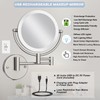 LEDOOLE 8" Rechargeable Lighted Wall Mounted Makeup Mirror with Magnification,