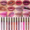 evpct 1Pcs Plum Red Matte to Glitter Liquid Lipstick Lip