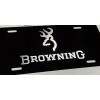 BLVD Engraved BROWNING Car Tag Diamond Etched Aluminum Vanity Front