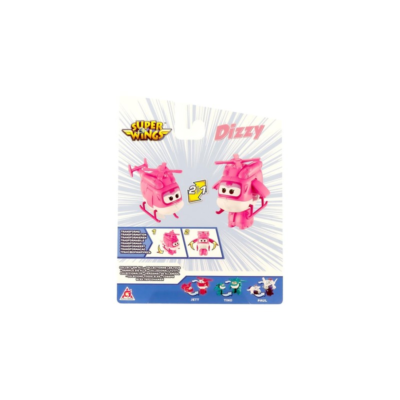Super Wings EU780622 Dizzy Transformation Plane in Pink/White, Approx. 12