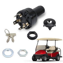 WHITE HAND Golf Cart Ignition Switch with 2 Keys 4 Pin Club Car Precedent 2004‑UP Gas Models Replaces OEM 102515101