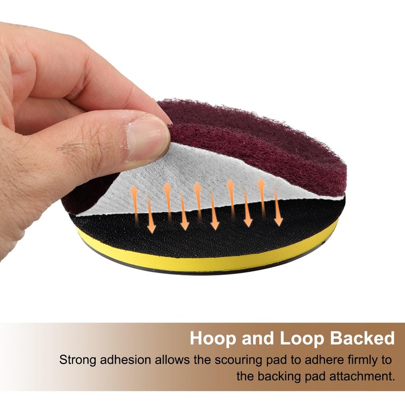 sourcing map 16pcs Scrubber Scouring Pads 400 Grits 5 Inch