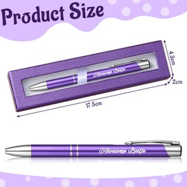 Bestie Pen Office Supplies for Women Bestie Gifts Black Ink Retractable Ballpoint Pens Comfortable Writing Pens Journaling Pens with Pen Case for Best Friend Birthday Christmas(Purple)
