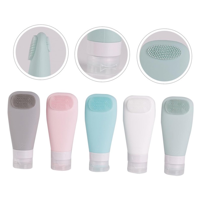 OHPHCALL Shampoo Dispenser Portable Travel Bottles Brush Dispensing Bottle Lotion