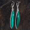 TISHAVI Natural Malachite Sterling Silver Dangle Earrings for Women -