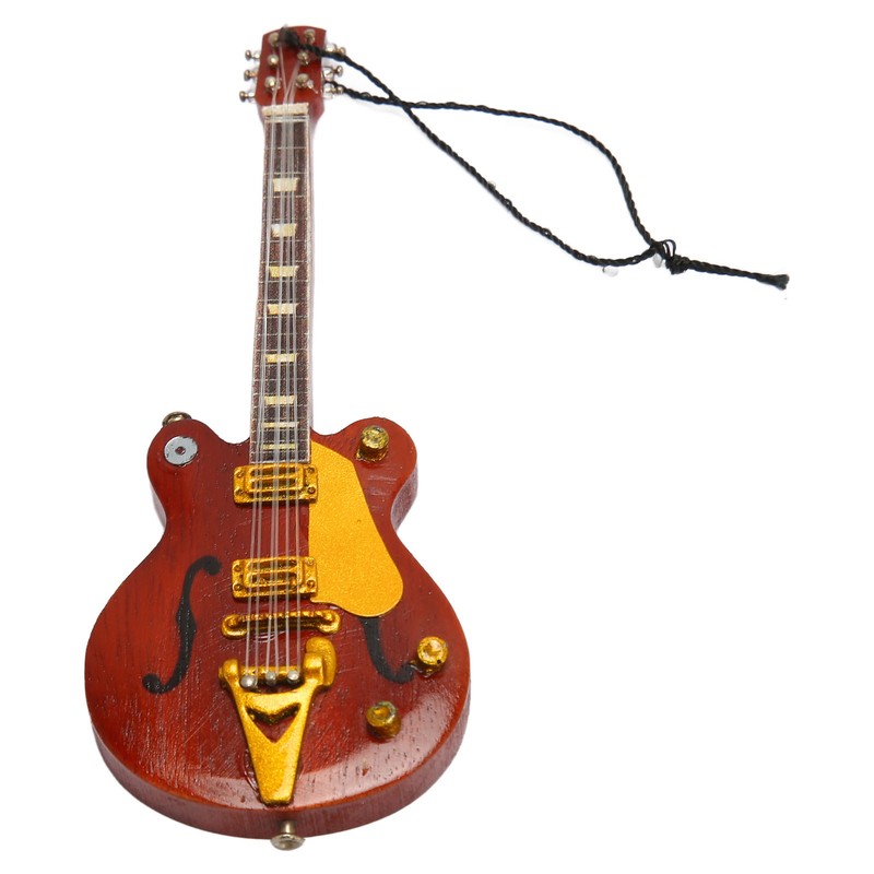Miniature Electric Guitar Model Innovative Simulation Hand Crafted Wooden Guitar