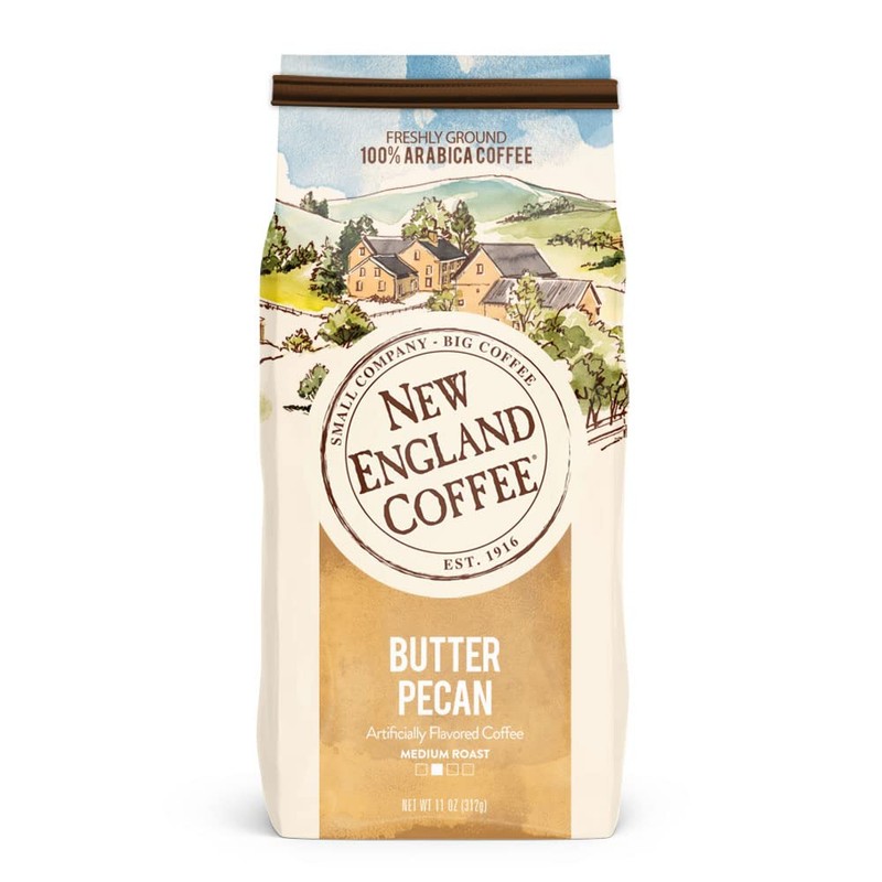 New England Coffee Variety Pack - Butter Pecan/Blueberry Cobbler/Hazelnut Crème,