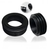 Flush pipe connector seal for flush-mounted cistern, rubber sleeve, inner