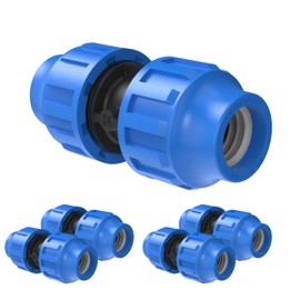 Kirchhoff Fitting Connector Plastic 20 x 20 mm for HDPE Pipe Set of 5 Various Sizes DVGW Tested Drinking Water Quality Made in the EU, Black, 20 mm, 984841117-5