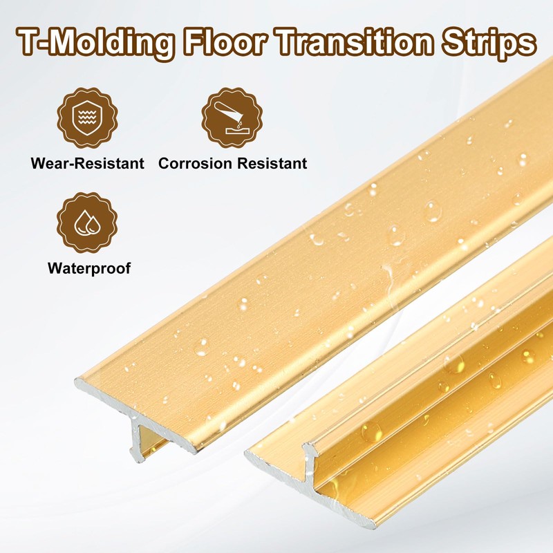 uxcell 2.9ft x 0.47" t Molding Floor Transition Strips, Aluminium