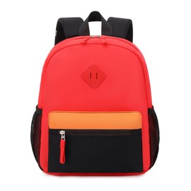 BEFUNIRISE Toddler Backpack,12inch Preschool Backpack for Kids Boys and Girls 2-4 Kindergarten Preschool Bookbag with Chest Buckle (Red Black, Small)