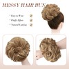 FESHFEN Messy Bun Hair Pieces - Large Wavy Curly Elastic