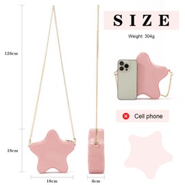 KUANG! Mini Star Shaped Shoulder Handbags Cute PU Leather Bag Crossbody Bag Purse for Girls