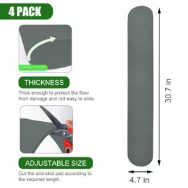 4 Pack Anti-Slip Furniture Rail Pads,Non Skid Furniture Pads for Recliners,Furniture Gripper Pad,Furniture Pads for Protecting Hardwood Floor Tile Floor,for Recliners,Sofa,couches (30.7inch Gray)