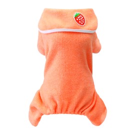 Izefia Dog Jumper Dog Clothes Autumn Winter Warm Sweatshirt 4 Legged Jumpsuit Pyjamas with Bow Simple Jumper for Small Dogs Medium Dogs Cats