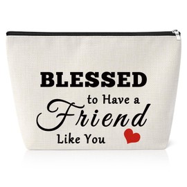 Friendship Gifts for Women Best Friend Makeup Bag Graduation Wedding Christmas Birthday Gift for Her Female Friend BFF Bestie Cosmetic Bag(25X17CM)