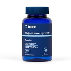 Glicinato de Magnesio Minerales Traza 120mg - Fortaleza Ósea y Apoyo Muscular - Suplemento de Magnesio para Ayudar a Patrones de Sueño Saludables y...