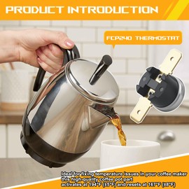 BKIFU FCP240 Coffee Percolators Thermostat Replacement Parts Fits for Farberware Coffee Percolators, Replacement FCP Series Part Number: FCP240 FCP280 FCP412 P04-303