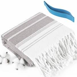 Oversized Cotton Turkish Beach Towels 74"x38" Thin Quick Dry Sand Free Pool Swim Towel Large Xl Big Clearance Blanket Adult Travel Essentials Cruise Accessories Must Haves Vacation Necessities Brown