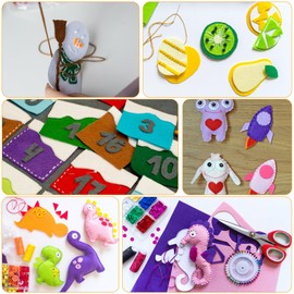 White Felt Sheets, Pack of 10 Felt Sheets for Crafts, White Felt Fabric Sheets, Stiff Crafts, Hobby Felt Sheets, Thick Soft Wool Felt Sheets for DIY, Arts and Sewing Projects, Craft Supplies