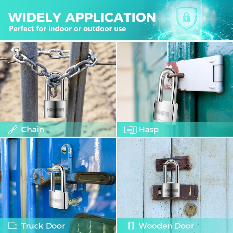 KAWAHA 41/50L-2PS 2 inch (50mm) Long Shackle High Security Stainless