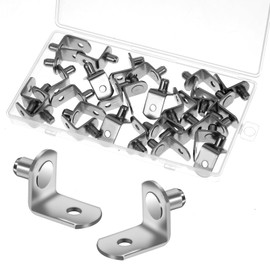 Oruola 30 Pcs 6mm Shelf Pegs, Cupboard Shelf Pegs,L-Shaped Metal Shelfs Support Peg for Bookshelf Kitchen Cabinet Cupboard Shelves Holders Furniture Cabinet(Silver)