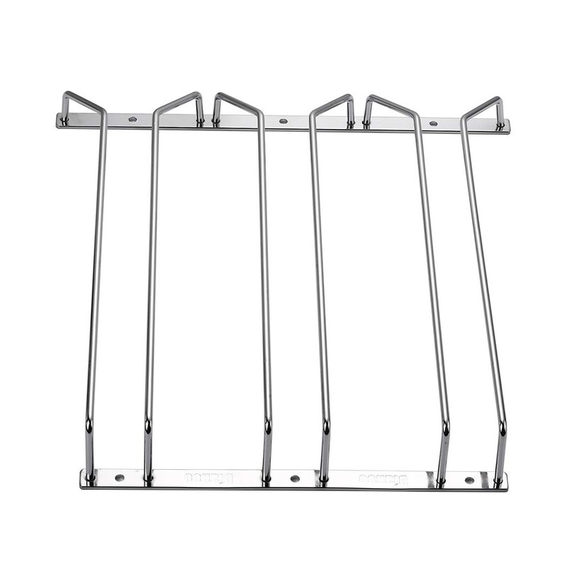 Dianoo ワイングラスラック キャビネット下吊り下げワイヤー 脚付きグラスラックホルダー ネジ付き クロム仕上げ 35cm 3列