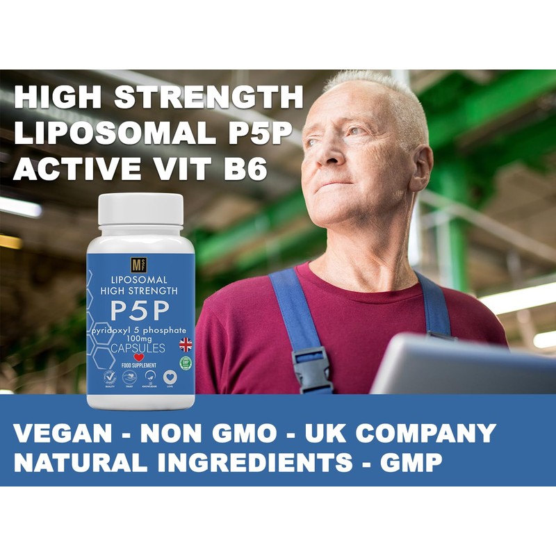 MetaSuperfoods P5P Vitamin B6 (Pyridoxal 5 Phosphate) 100 mg per
