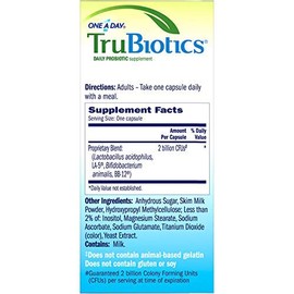 TruBiotics Daily Probiotic, 30 Capsules - Gluten Free, Soy Free Digestive + Immune Health Support Supplement for Men and Women (Pack of 6)