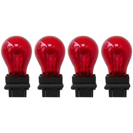 Qblahip Red 4x 3157 New Light Bulbs Car Auto Signal Turn Backup S8 Miniature Lamp, Interchange Part # 3157 3357LL 3156 3056