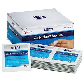 MEDca Almohadillas de preparación de alcohol, estériles, medianas, 2 capas, paquete de 200