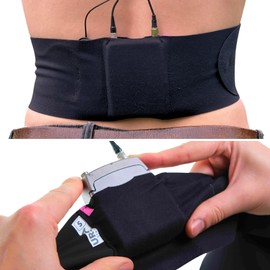 Ursa Waist Strap - Ultra Slim Breathable Stretchy Microphone Transmitter Straps Compatible with Most Transmitter/Receivers (Black, XL Waist - Big Pouch)