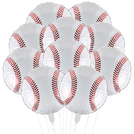 10 Pieces 18 inches Baseball Balloons Baseball Themed Party Decorations Foil Mylar Softball Balloons For Birthday Sports Graduation Party Decoration