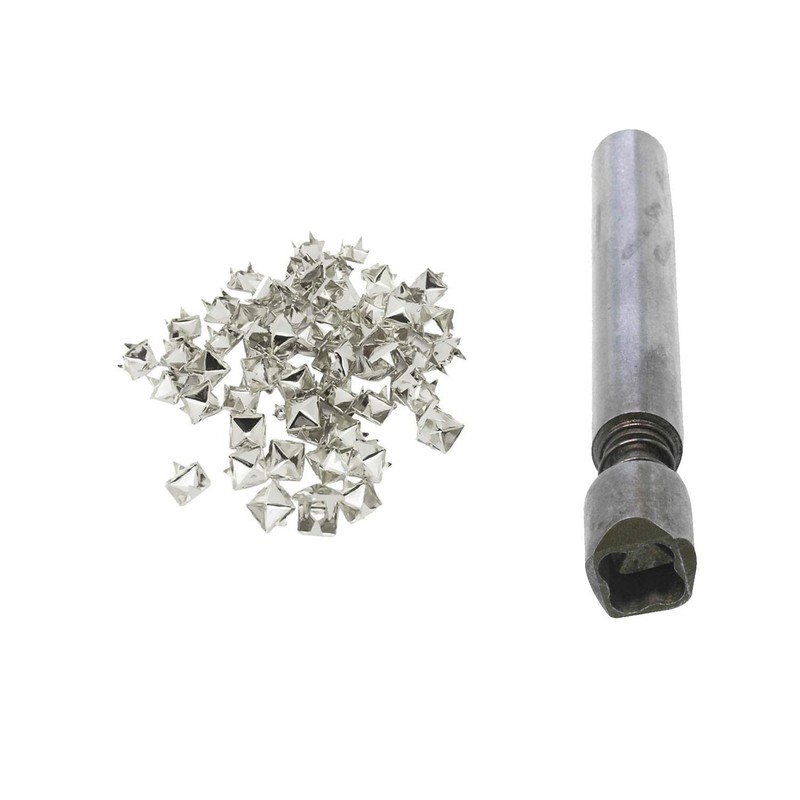 WedDecor 8mm Pyramid Shape Spike Square Studs Prong Rivets for